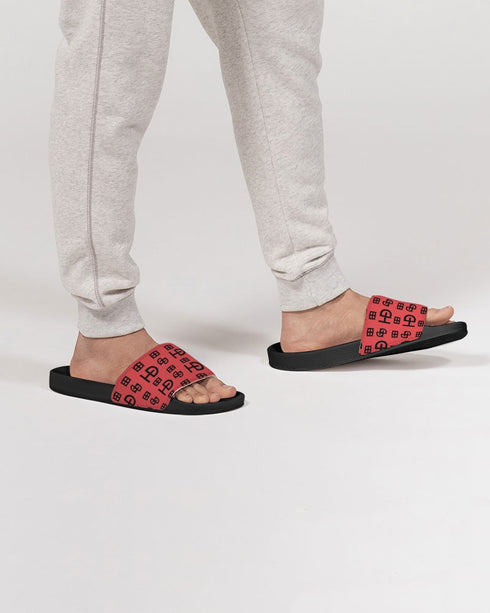 HEED NYC Monogram Coral & Black Women's Slide Sandal